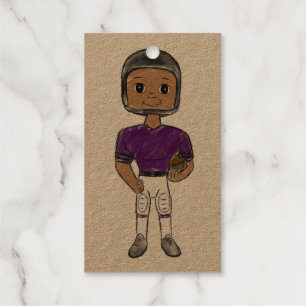vintage retro football player purple black simple gift tags
