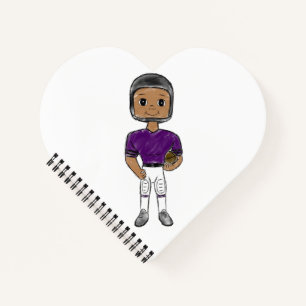 vintage retro football player purple black  simple notebook