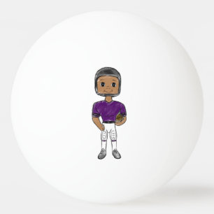 vintage retro football player purple black simple ping pong ball