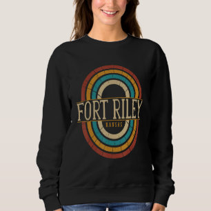 Vintage Retro Fort Riley Kansas KS Women Men Souve Sweatshirt