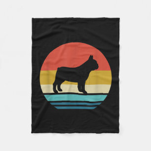 Vintage Retro French Bulldog Dog Gift Fleece Blanket