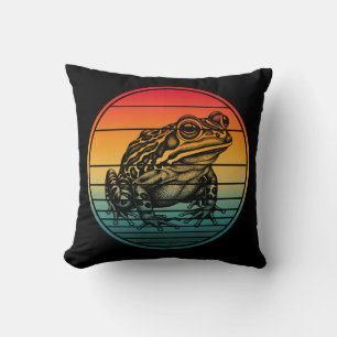 Vintage Retro Frog Amphibian Toad Cushion