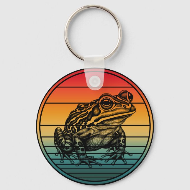 Vintage Retro Frog Amphibian Toad Key Ring (Front)
