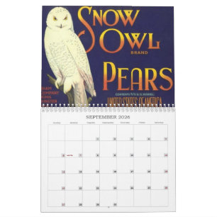 Vintage Retro Fruit Vegetables Crate Label Ads   Calendar