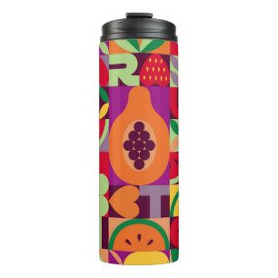 Vintage retro fruit vintage seamless pattern. Abst Thermal Tumbler