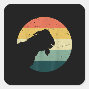 Vintage Retro Funny Animal Lover Goat Farmer Gifts Square Sticker