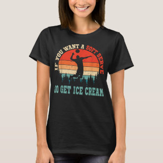 Vintage Retro Funny Soft Serve Ice Cream Volleybal T-Shirt