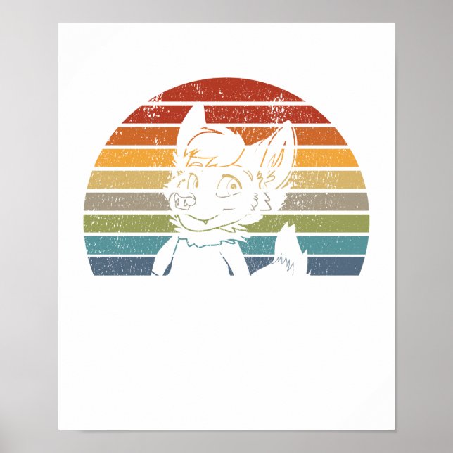 Vintage Retro Furry Fibes Fandom Fursuiter Gift Poster (Front)