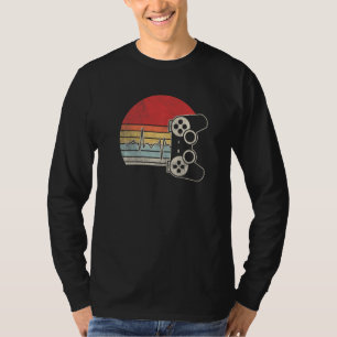 Vintage Retro Gamer Heartbeat Video Games Gaming E T-Shirt