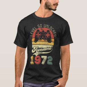 Vintage Retro Gamer Level 50 Unlocked Awesome Sinc T-Shirt