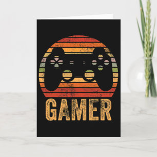 Vintage Retro Gamer Video Game Player Boys Teens M Card