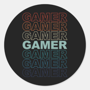 Vintage Retro Gamers Video Games Gaming Videogame Classic Round Sticker