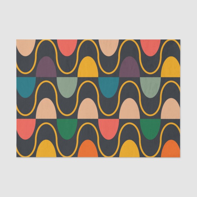Vintage Retro Geometric Abstract Pattern  Tissue Paper (Front)