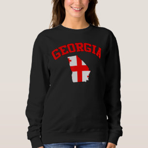 Vintage Retro Georgia USA State GA Map Flag Sweatshirt