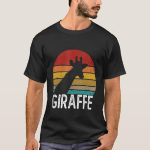 Vintage Retro Giraffe Sunset 70s 80s 90s Giraffe P T-Shirt