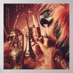 Vintage retro glamour art deco lifestyle poster