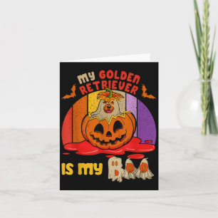 Vintage Retro Golden Retriever Is Boo Halloween Card