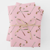 Vintage Retro Golf Golfer Club Ball Pattern Pink