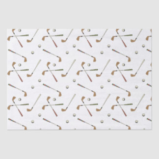 Vintage Retro Golf Golfer Clubs Balls Pattern  Tissue Paper