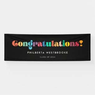 Vintage retro Graduation party Congratulations Banner