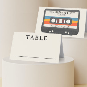 Vintage Retro Greatest Hit Cassette Tape Wedding Place Card