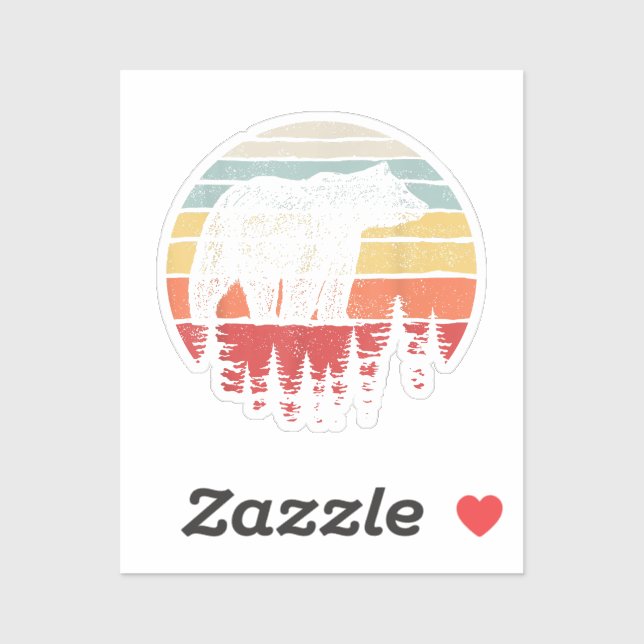 Vintage Retro Grizzly Bear (Sheet)