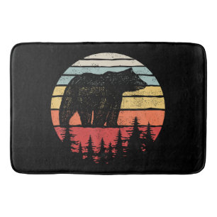 Vintage Retro Grizzly Bear Bath Mat