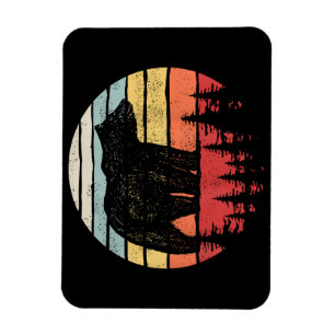 Vintage Retro Grizzly Bear Magnet