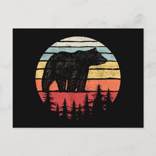 Vintage Retro Grizzly Bear Postcard (Front)