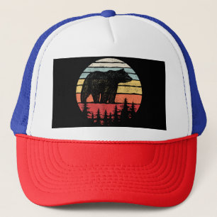 Vintage Retro Grizzly Bear Trucker Hat