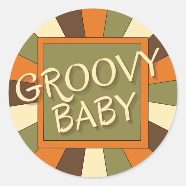 Vintage Retro Groovy Baby Sticker (Front)