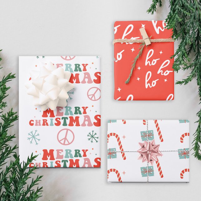 Vintage Retro Groovy Christmas  Wrapping Paper She (Creator Uploaded)