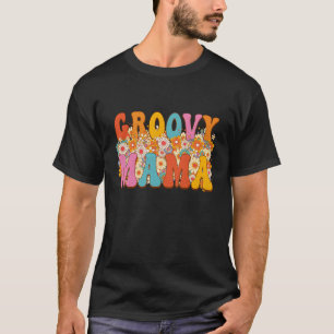 Vintage Retro Groovy Mama Wavy Hippie 60s 70s T-Shirt