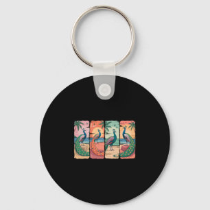 Vintage Retro Group Peas On Beach Funny Summer Vac Key Ring