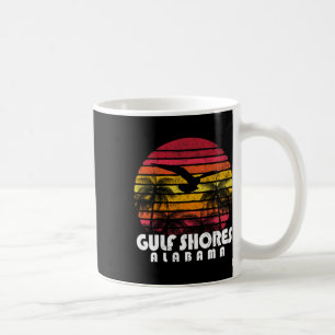 Vintage Retro Gulf Shores Al Alabama Sunset Distre Coffee Mug