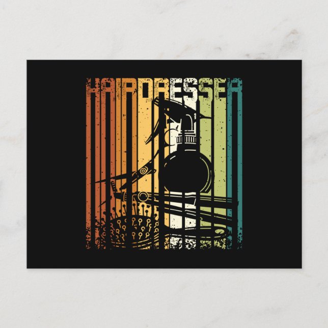 Vintage Retro Hairdresser Postcard (Front)