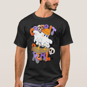 Vintage Retro Halloween Creep it real Ghost Boy Fa T-Shirt