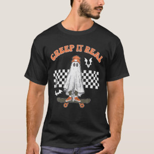 Vintage Retro Halloween Creep It Real Ghost Boy T-Shirt
