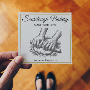 Vintage retro handmade Sourdough bakery for baker  Square Business Card