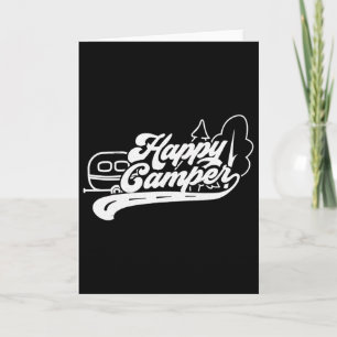 Vintage Retro Happy Camper Camping Outdoors Vacati Card