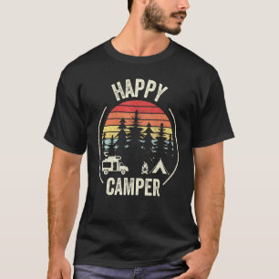 Vintage Retro Happy Camper Camping T-Shirt