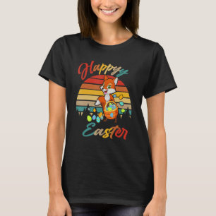 Vintage Retro Happy Easter Bunny Fox Easter Huntin T-Shirt