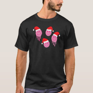 Vintage Retro Happy Face Christmas Santa Xmas Holi T-Shirt