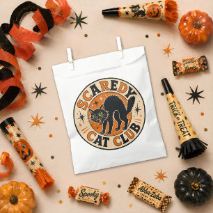 Vintage Retro Happy Halloween Black Cat Favour Bag