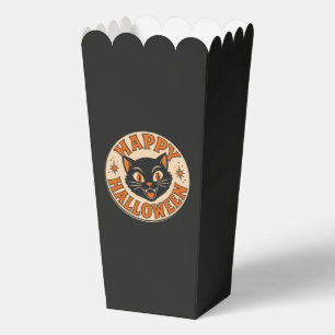 Vintage Retro Happy Halloween Black Cat Favour Box
