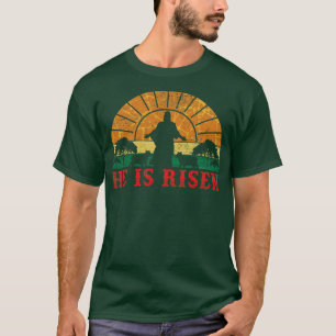Vintage Retro He Is Risen Jesus Easter Gift T-Shirt