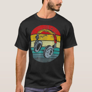 Vintage Retro Headphones Music Lover Producer DJ T-Shirt