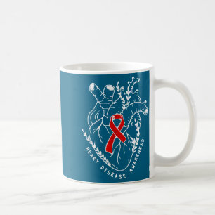Vintage Retro Heart Disease Awareness Funny Coffee Mug