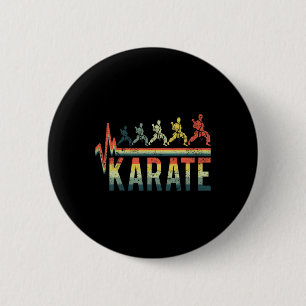 Vintage Retro Heartbeat Word Karate Kickboxing Cut 6 Cm Round Badge