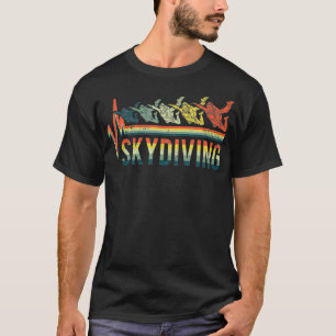 Vintage Retro Heartbeat Word Skydiving Skydive Cut T-Shirt